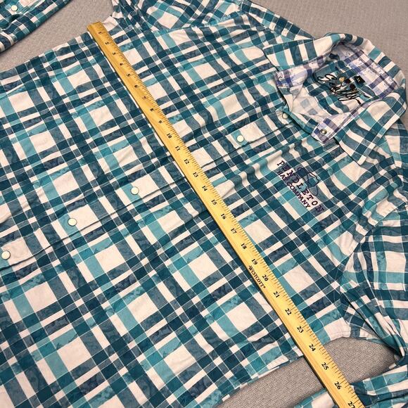 Scully Pearl Snap Shirt Mens XL Teal Plaid Pendleton Hat Co Western Cowboy Retro - Picture 8 of 9